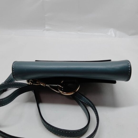 CHLOE Suede Calfskin Mini Faye Shoulder Bag Cloudy Blue - Picture 5 of 9